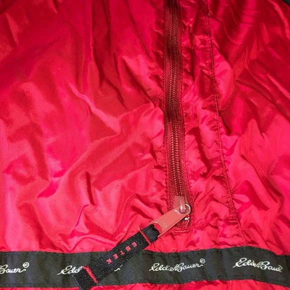 Eddie Bauer Men’s Ebtek Primaloft Charcoal Grey & Red Quilted Vest sz Tall Lg - Picture 11 of 15